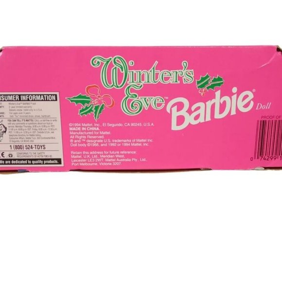 Winter's Eve Barbie #13613  Vintage 1994  NRFB  Plaid Gown   Doll-Mint   Box-VGC - Picture 6 of 11